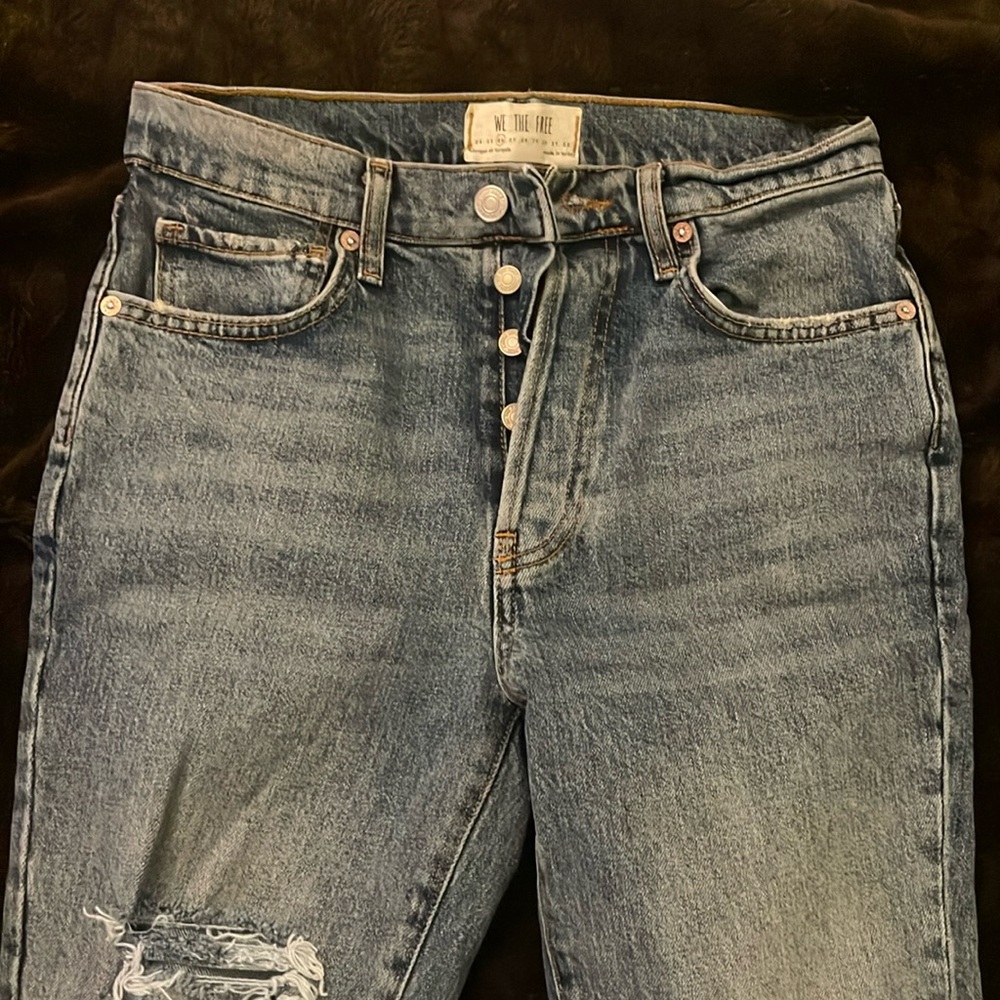 We the Free Button Fly Straight Leg Jeans